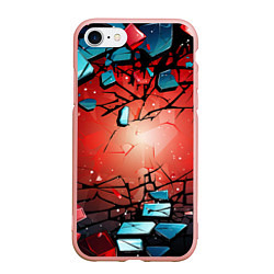 Чехол iPhone 7/8 матовый Взрыв камне абстракция, цвет: 3D-светло-розовый