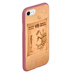 Чехол iPhone 7/8 матовый Медицина против ветеринарии, цвет: 3D-малиновый — фото 2