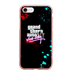 Чехол iPhone 7/8 матовый GTA vice city неоновые краски вайсити, цвет: 3D-светло-розовый