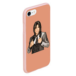 Чехол iPhone 7/8 матовый Michael Jackson MJ, цвет: 3D-светло-розовый — фото 2