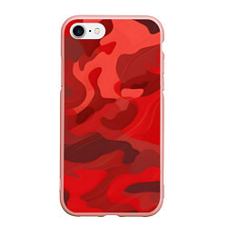 Чехол iPhone 7/8 матовый Красный камуфляж крупный