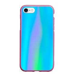 Чехол iPhone 7/8 матовый Неоновые голографические линии, цвет: 3D-малиновый