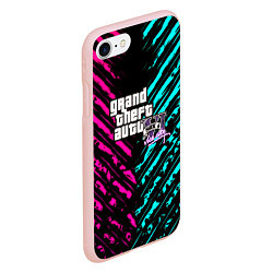 Чехол iPhone 7/8 матовый GTA6 vice city game, цвет: 3D-светло-розовый — фото 2