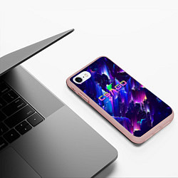 Чехол iPhone 7/8 матовый Counter Strike go - neon, цвет: 3D-светло-розовый — фото 2