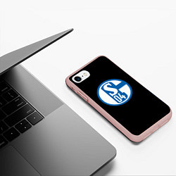 Чехол iPhone 7/8 матовый Schalke 04 fc club sport, цвет: 3D-светло-розовый — фото 2