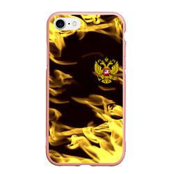 Чехол iPhone 7/8 матовый Имперская Россия желтый огонь