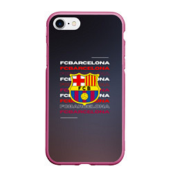 Чехол iPhone 7/8 матовый Логотип футбольный клуб Барселона, цвет: 3D-малиновый