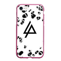 Чехол iPhone 7/8 матовый Linkin park краски текстура, цвет: 3D-малиновый