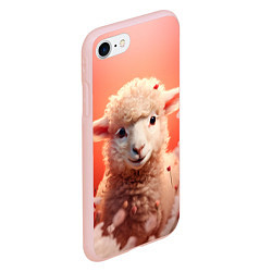 Чехол iPhone 7/8 матовый Милая влюбленная овечка, цвет: 3D-светло-розовый — фото 2