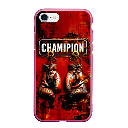 Чехол iPhone 7/8 матовый Champion boxing, цвет: 3D-малиновый