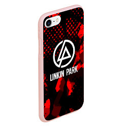 Чехол iPhone 7/8 матовый Linkin park краски текстуры, цвет: 3D-светло-розовый — фото 2