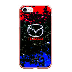 Чехол iPhone 7/8 матовый Mazda краски абстракция спорт, цвет: 3D-светло-розовый