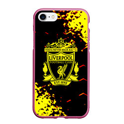 Чехол iPhone 7/8 матовый Liverpool жёлтые краски текстура