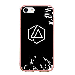 Чехол iPhone 7/8 матовый Linkin park краски текстура рок