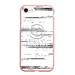 Чехол iPhone 7/8 матовый Nirvana штрихи чёрные, цвет: 3D-светло-розовый