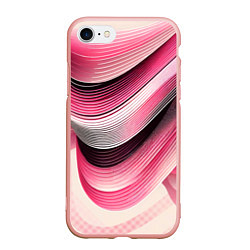 Чехол iPhone 7/8 матовый Волны - текстура, цвет: 3D-светло-розовый