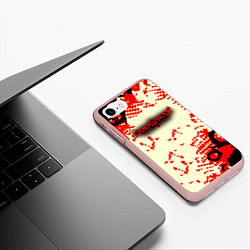 Чехол iPhone 7/8 матовый God of war паттерн гейм, цвет: 3D-светло-розовый — фото 2