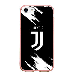 Чехол iPhone 7/8 матовый Juventus краски текстура, цвет: 3D-светло-розовый