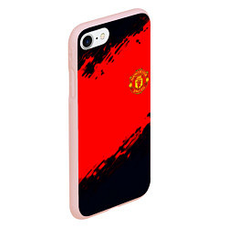 Чехол iPhone 7/8 матовый Manchester United colors sport, цвет: 3D-светло-розовый — фото 2