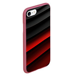 Чехол iPhone 7/8 матовый Черно-красный объемный градиент, цвет: 3D-малиновый — фото 2