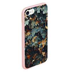 Чехол iPhone 7/8 матовый Реалистичный камуфляж из сухих листьев, цвет: 3D-светло-розовый — фото 2