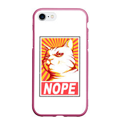 Чехол iPhone 7/8 матовый Nope - cat, цвет: 3D-малиновый