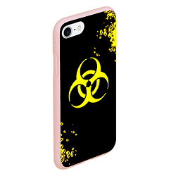 Чехол iPhone 7/8 матовый Знак биологической опасности краски, цвет: 3D-светло-розовый — фото 2