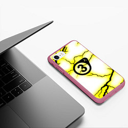 Чехол iPhone 7/8 матовый Half life 3 текстура, цвет: 3D-малиновый — фото 2