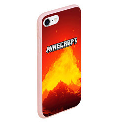 Чехол iPhone 7/8 матовый Мир minecraft, цвет: 3D-светло-розовый — фото 2