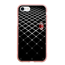 Чехол iPhone 7/8 матовый Милан футбольный клуб, цвет: 3D-светло-розовый