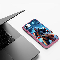 Чехол iPhone 7/8 матовый Mass Effect - ai art, цвет: 3D-малиновый — фото 2