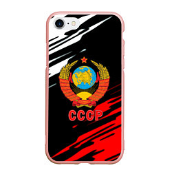 Чехол iPhone 7/8 матовый СССР краски текстура