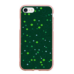 Чехол iPhone 7/8 матовый Прикольный горошек зелёный, цвет: 3D-светло-розовый