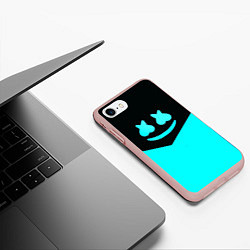 Чехол iPhone 7/8 матовый Marshmello dj geometry, цвет: 3D-светло-розовый — фото 2