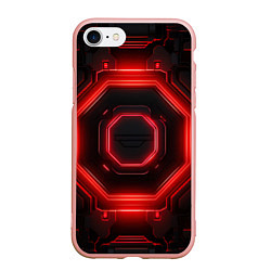 Чехол iPhone 7/8 матовый Nvidia style black and red neon, цвет: 3D-светло-розовый