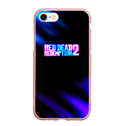 Чехол iPhone 7/8 матовый Red dead redemption неоновые краски, цвет: 3D-светло-розовый