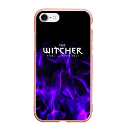 Чехол iPhone 7/8 матовый Ведьмак неоновый огонь текстура, цвет: 3D-светло-розовый