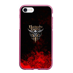 Чехол iPhone 7/8 матовый Baldurs Gate краски текстура, цвет: 3D-малиновый