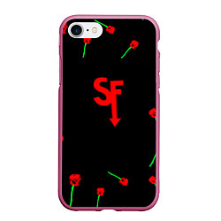 Чехол iPhone 7/8 матовый Sally face rose steel, цвет: 3D-малиновый