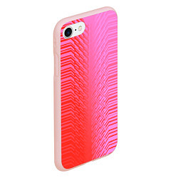 Чехол iPhone 7/8 матовый Красные градиентные линии, цвет: 3D-светло-розовый — фото 2