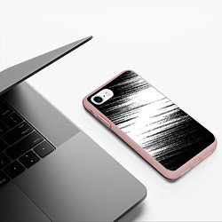 Чехол iPhone 7/8 матовый Белые помехи, цвет: 3D-светло-розовый — фото 2