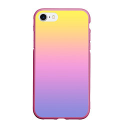 Чехол iPhone 7/8 матовый Нежный жёлто-сиреневый градиент, цвет: 3D-малиновый