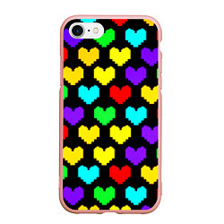 Чехол iPhone 7/8 матовый Undertale heart pattern
