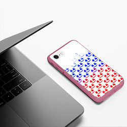 Чехол iPhone 7/8 матовый Marshmello russia color, цвет: 3D-малиновый — фото 2