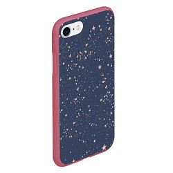 Чехол iPhone 7/8 матовый Космическое поле звёзд, цвет: 3D-малиновый — фото 2