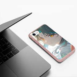 Чехол iPhone 7/8 матовый Genshin Impact Xiao Adept smile, цвет: 3D-светло-розовый — фото 2