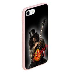 Чехол iPhone 7/8 матовый Slash музыкант группы Guns N Roses, цвет: 3D-светло-розовый — фото 2