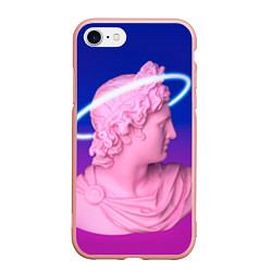 Чехол iPhone 7/8 матовый Vaporwave neon, цвет: 3D-светло-розовый