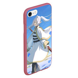 Чехол iPhone 7/8 матовый Sousou no Frieren Фрирен beautiful smile, цвет: 3D-малиновый — фото 2