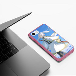 Чехол iPhone 7/8 матовый Sousou no Frieren Фрирен beautiful smile, цвет: 3D-малиновый — фото 2